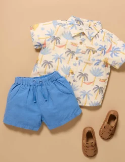 Palm Tree Linen Blend Shirt