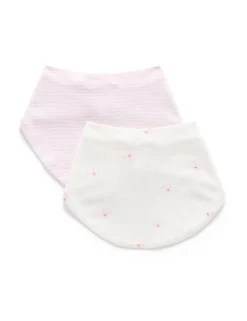 Pink Bear 2 Pack Dribble Bib