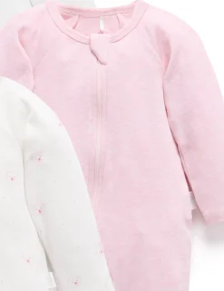 Pink Bear 4 Pack Zip Growsuit
