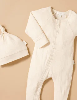 Pointelle Growsuit & Hat Pack