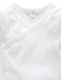 Pointelle Long Sleeve Wrap Bodysuit
