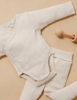 Pointelle Long Sleeve Wrap Bodysuit