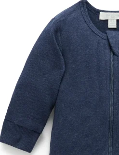 Ribbed Zip Growsuit