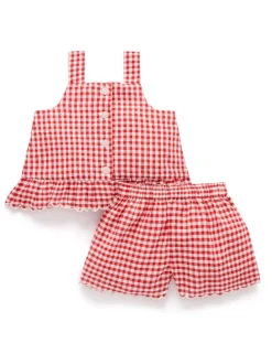 Scalloped Gingham Set