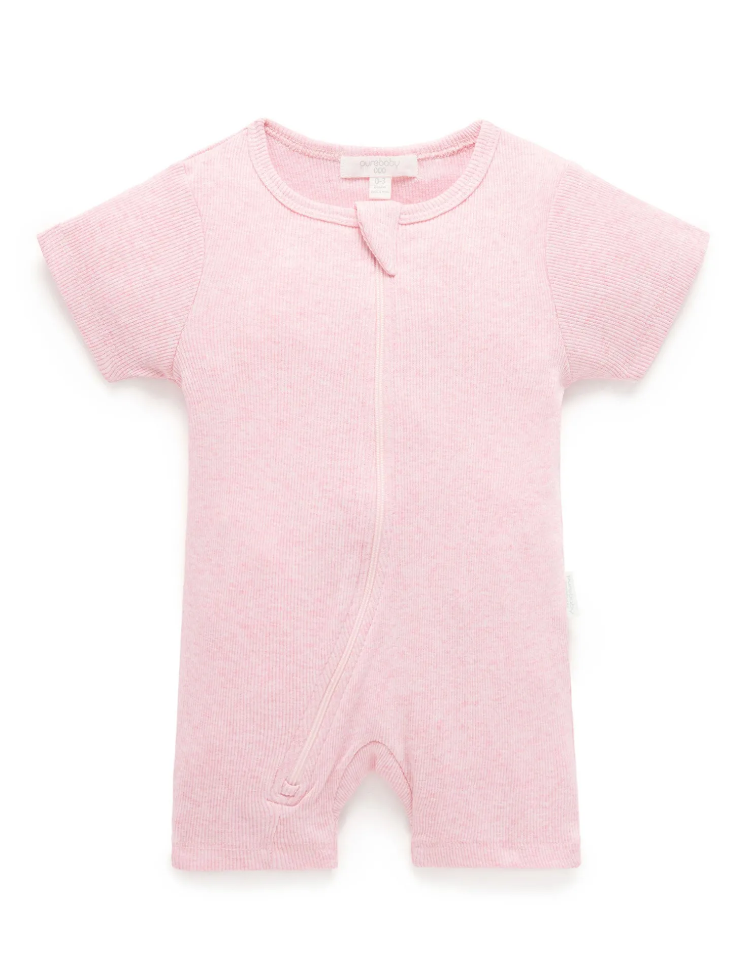 Short Ribbed Zip Growsuit