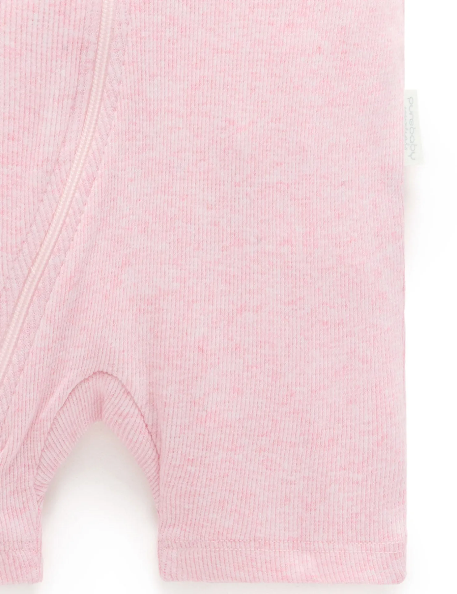 Short Ribbed Zip Growsuit
