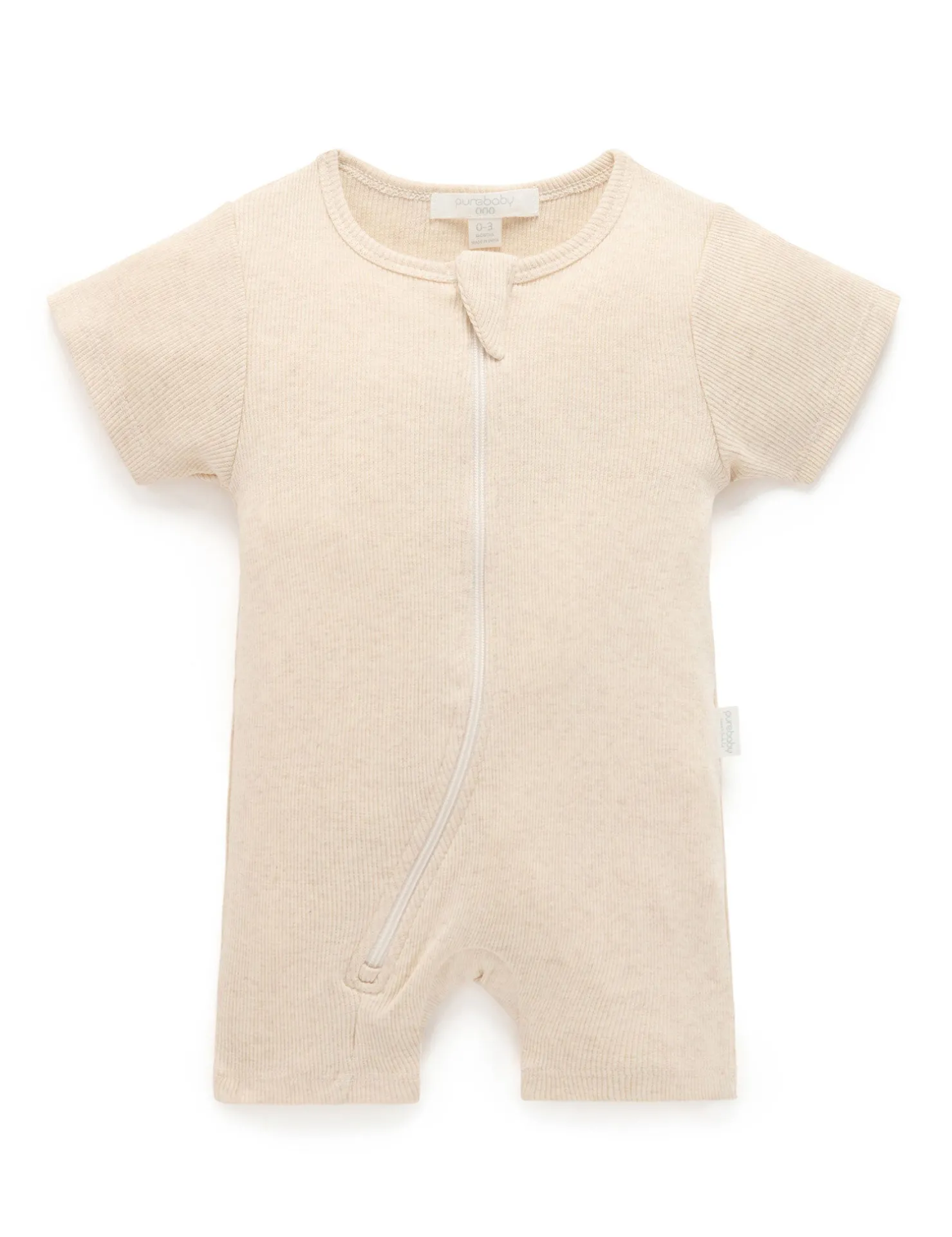 Short Ribbed Zip Growsuit