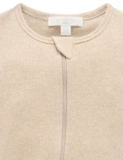Short Ribbed Zip Growsuit