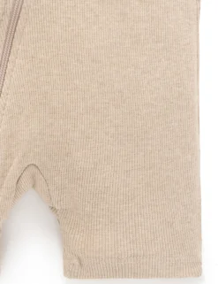 Short Ribbed Zip Growsuit