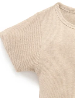 Short Ribbed Zip Growsuit