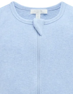 Short Ribbed Zip Growsuit