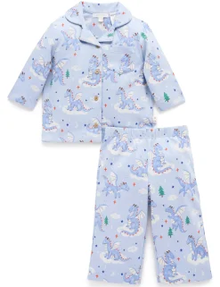Sleeping Dragon Thick Button Up PJ Set