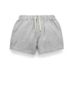 Striped Linen Blend Shorts