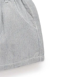 Striped Linen Blend Shorts
