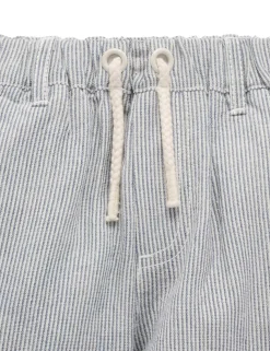 Striped Linen Blend Shorts