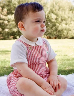 Striped Overall Set