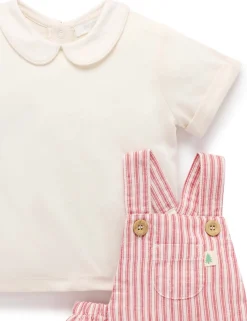 Striped Overall Set