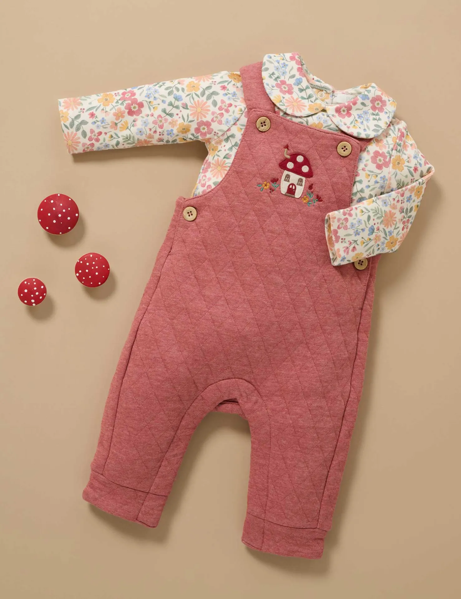 Toadstool Quilted Overalls