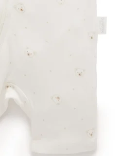 Vanilla Bear Short Zip Growsuit