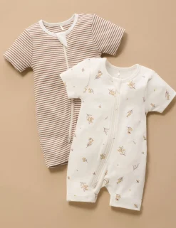 Wattle Bee 2 Pack Short Zip Growsuit