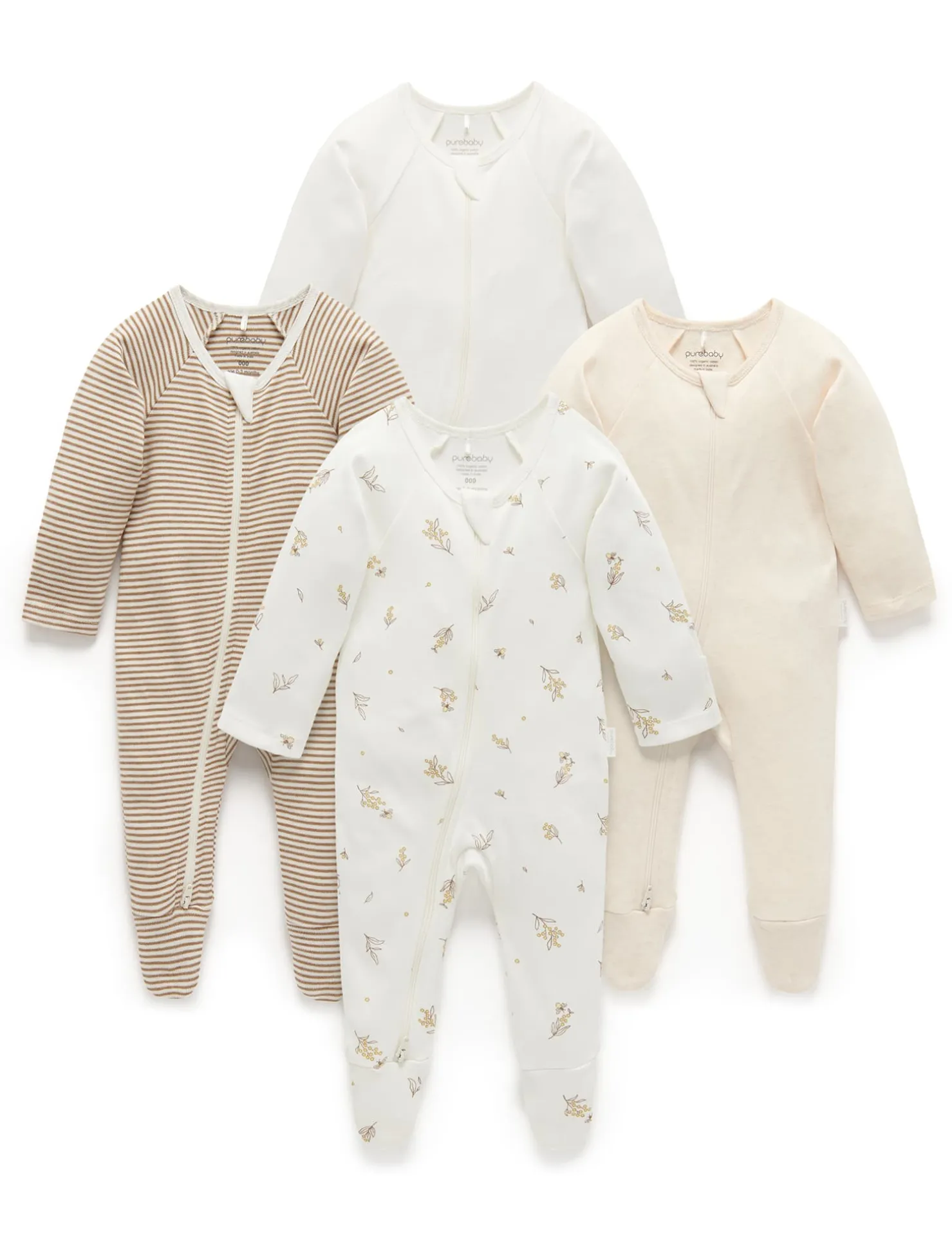 Wattle Bee 4 Pack Zip Growsuit