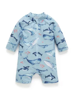 Whale Pod Long Sleeve Rashie Sunsuit