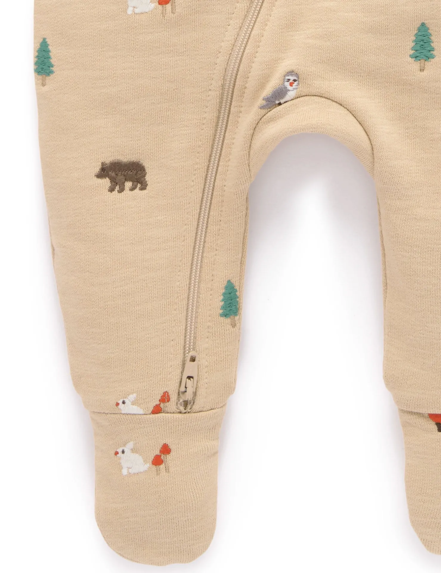 Woodland Embroidered Fleece Growsuit