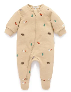 Woodland Embroidered Fleece Growsuit