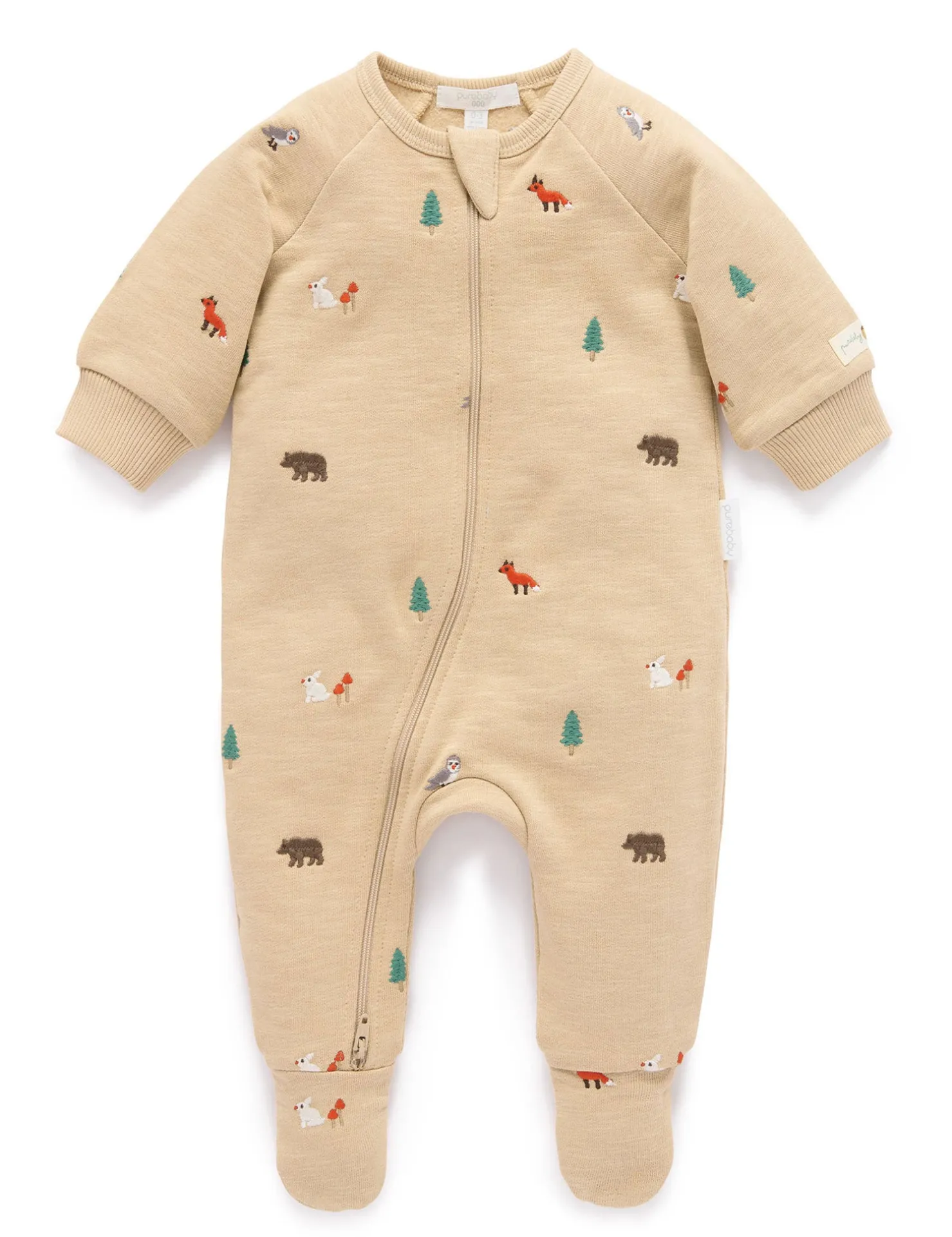 Woodland Embroidered Fleece Growsuit