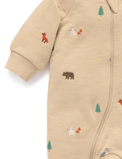 Woodland Embroidered Fleece Growsuit
