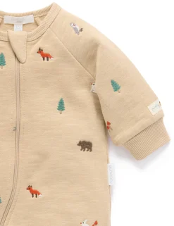 Woodland Embroidered Fleece Growsuit